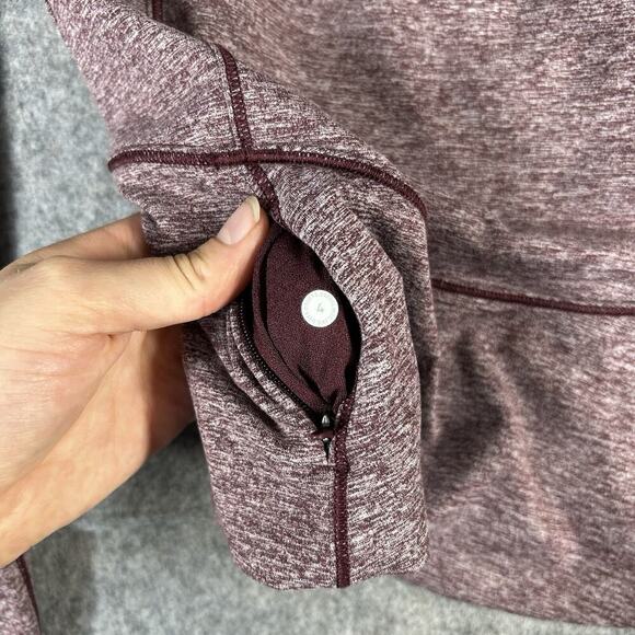 Lululemon It’s Rulu Run Cropped 1/2 Zip Women’s 4 Heathered Maroon Pullover - Picture 5 of 10
